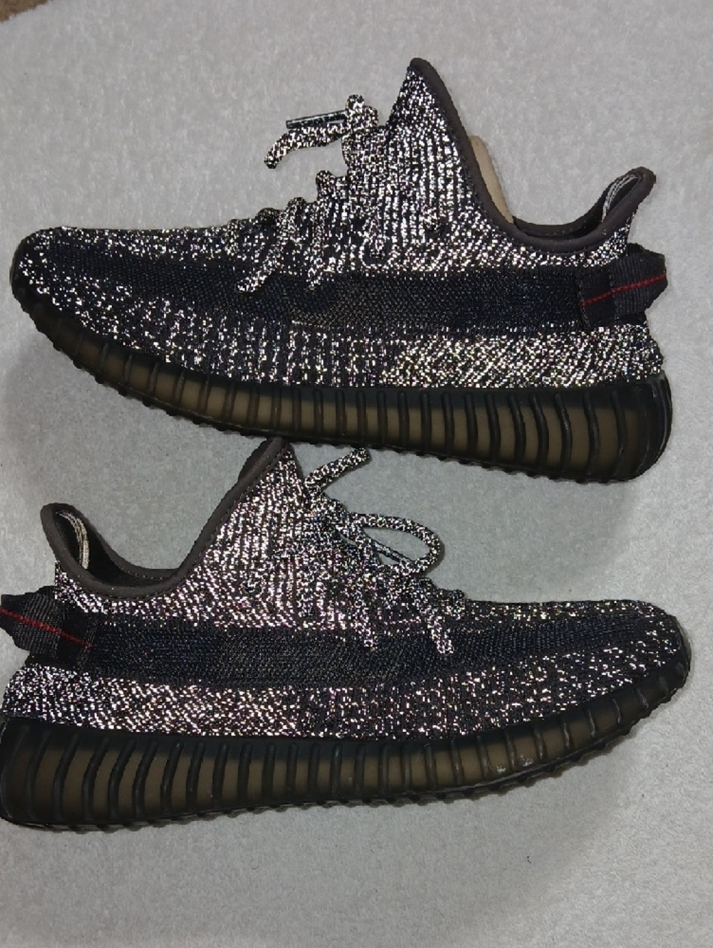 Adidas Yeezy 350 V2 Reflective Black Static Sneakers Size 9.5 Mens - Picture 2 of 10